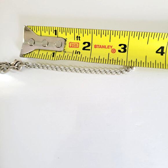 Vintage Owl Necklace Pendant Silver Tone Chain Rhinestone Eye Facet Bead Feather - Picture 5 of 6